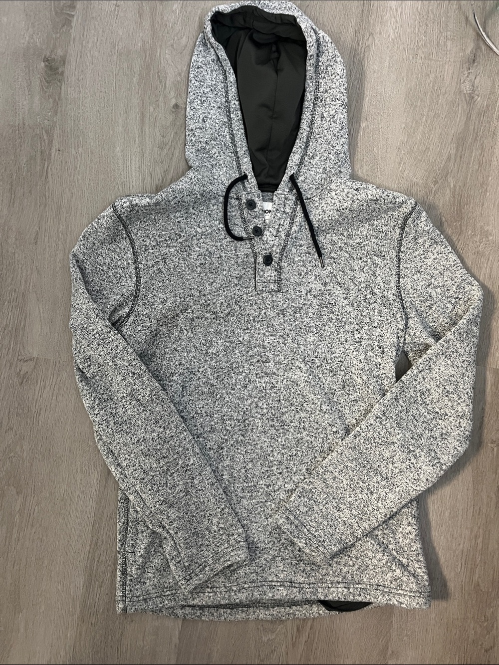 Sonoma Gray Marled Hooded Pullover Sweatshirt